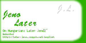 jeno later business card